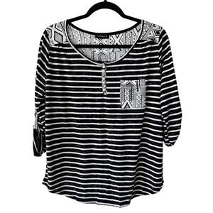 Retro 80s Style Womens Striped Geometric Print Shirt Size Extra Large‎ Indie